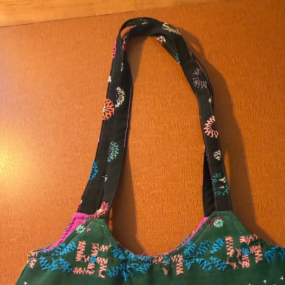 Boho Patchwork Embroidered Tote Bag in Multicolor - Picture 3 of 8